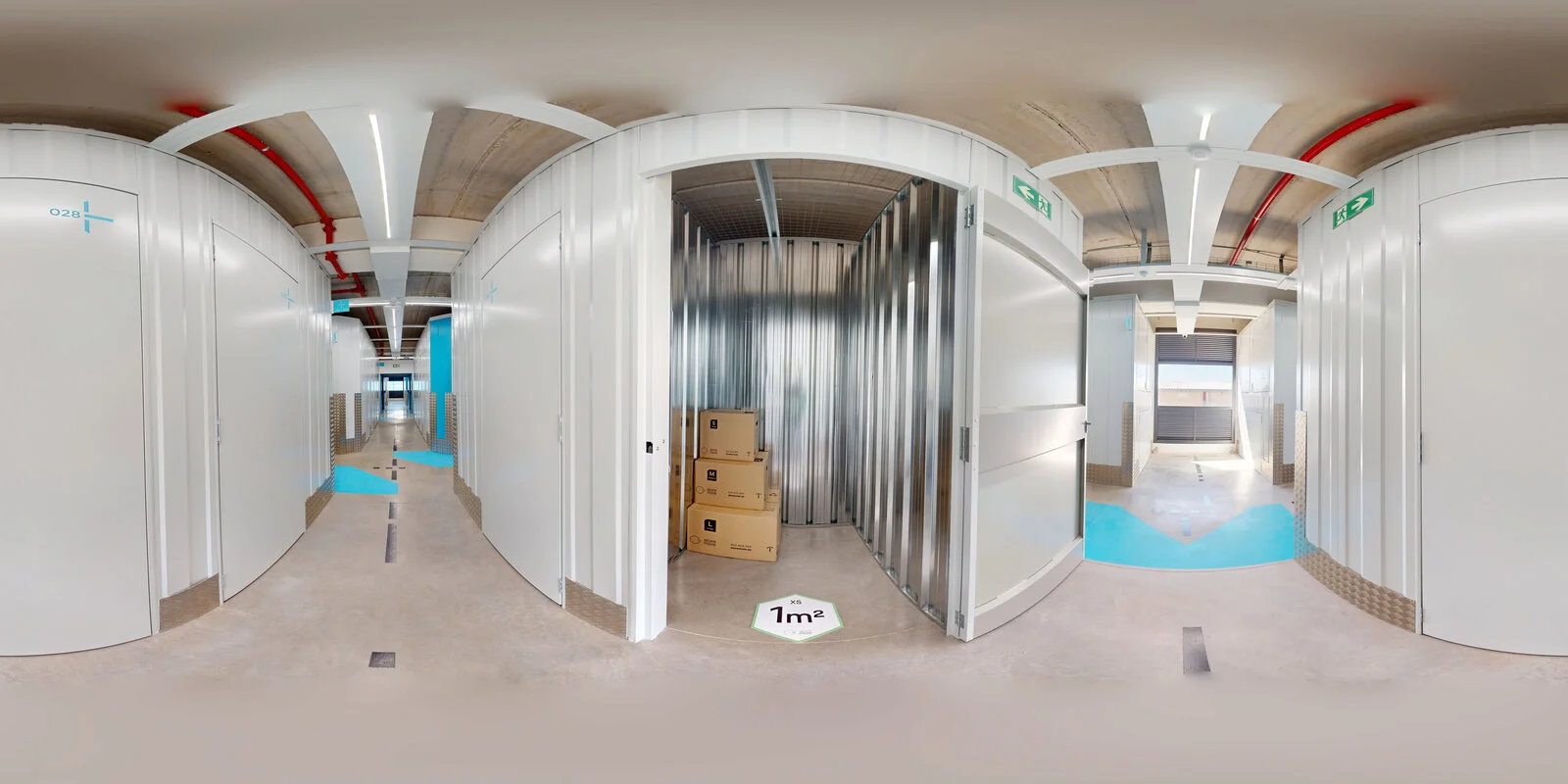 Fotografía panorámica de un trastero Storemore de 1 m²