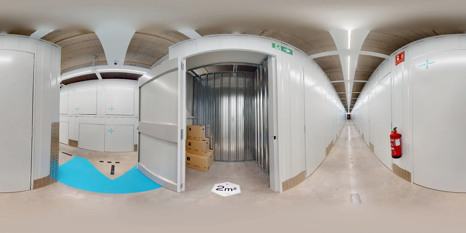 Fotografía panorámica de un trastero Storemore de 2 m²