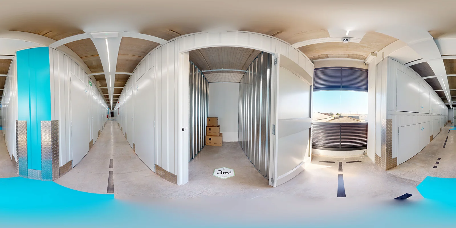 Fotografía panorámica de un trastero Storemore de 3 m²